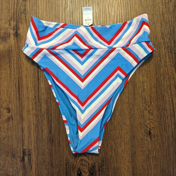 Aerie Baby Blue with Strips Bikini Top and Bottom - New with Tags - Picture 6 of 9